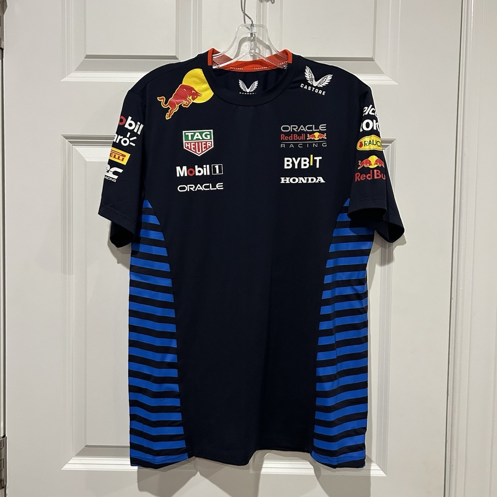 Castore Red Bull Racing F1 2024 Team Set Up T-Shirt Navy Blue Men's Size Small